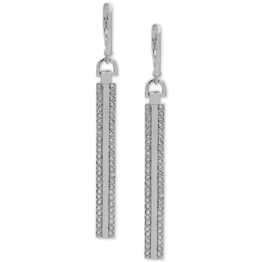 Dkny Pave Linear Drop Earrings