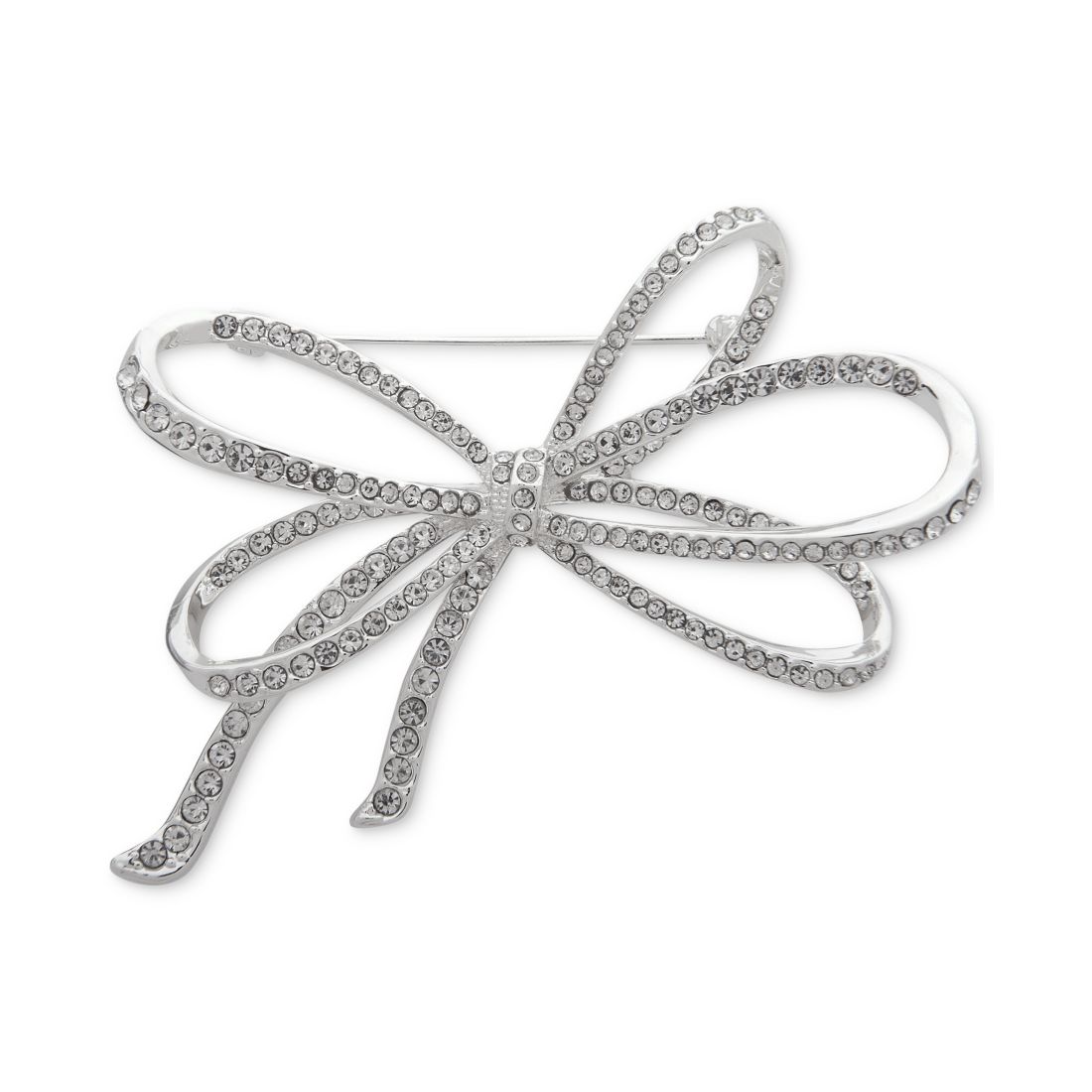 Anne Klein Pave Bow Pin, Created for Macy's