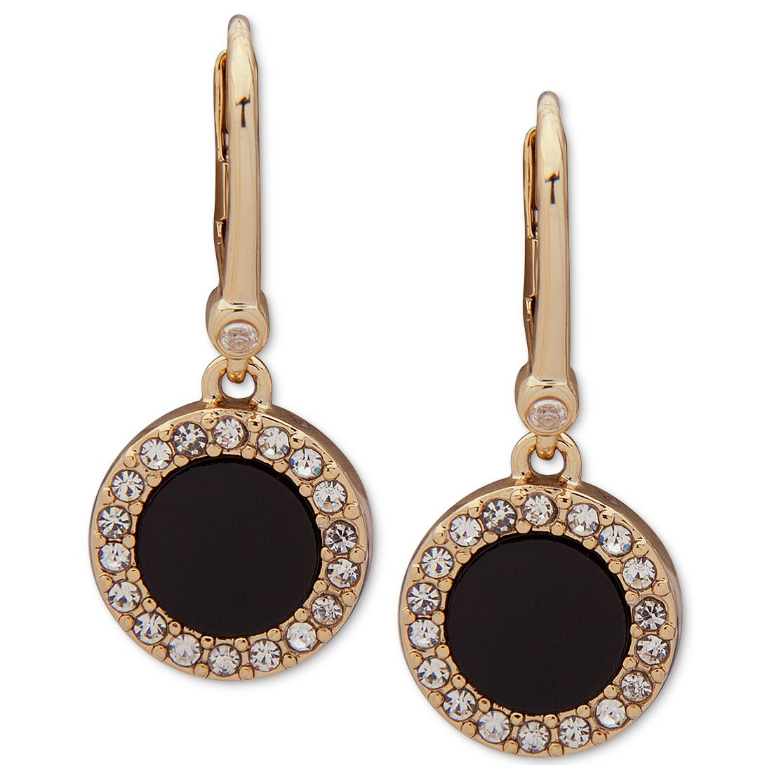 Dkny Pave & Stone Small Drop Earrings