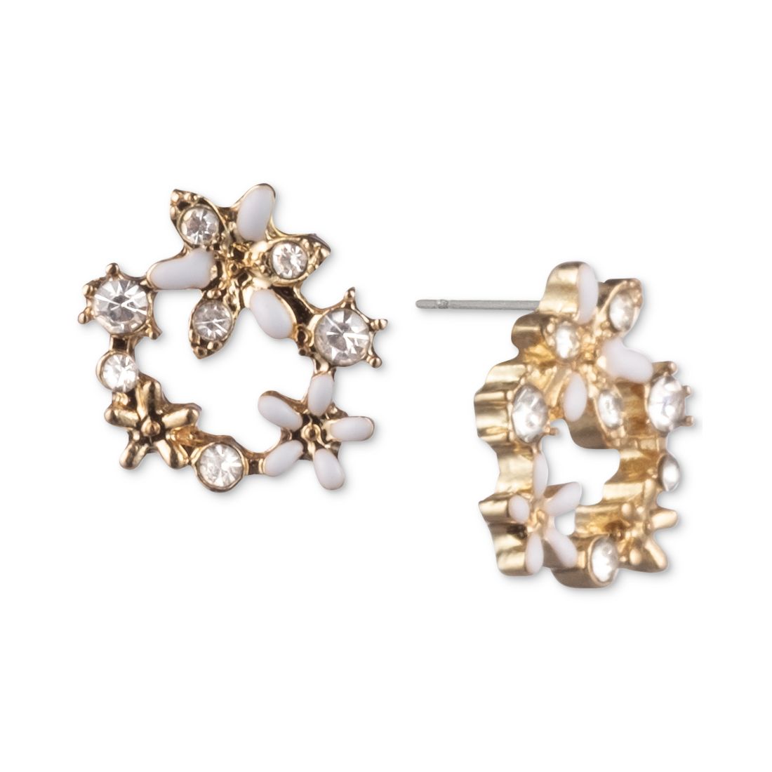 Lonna & Lilly Crystal Flower Open Stud Extra Small Earrings