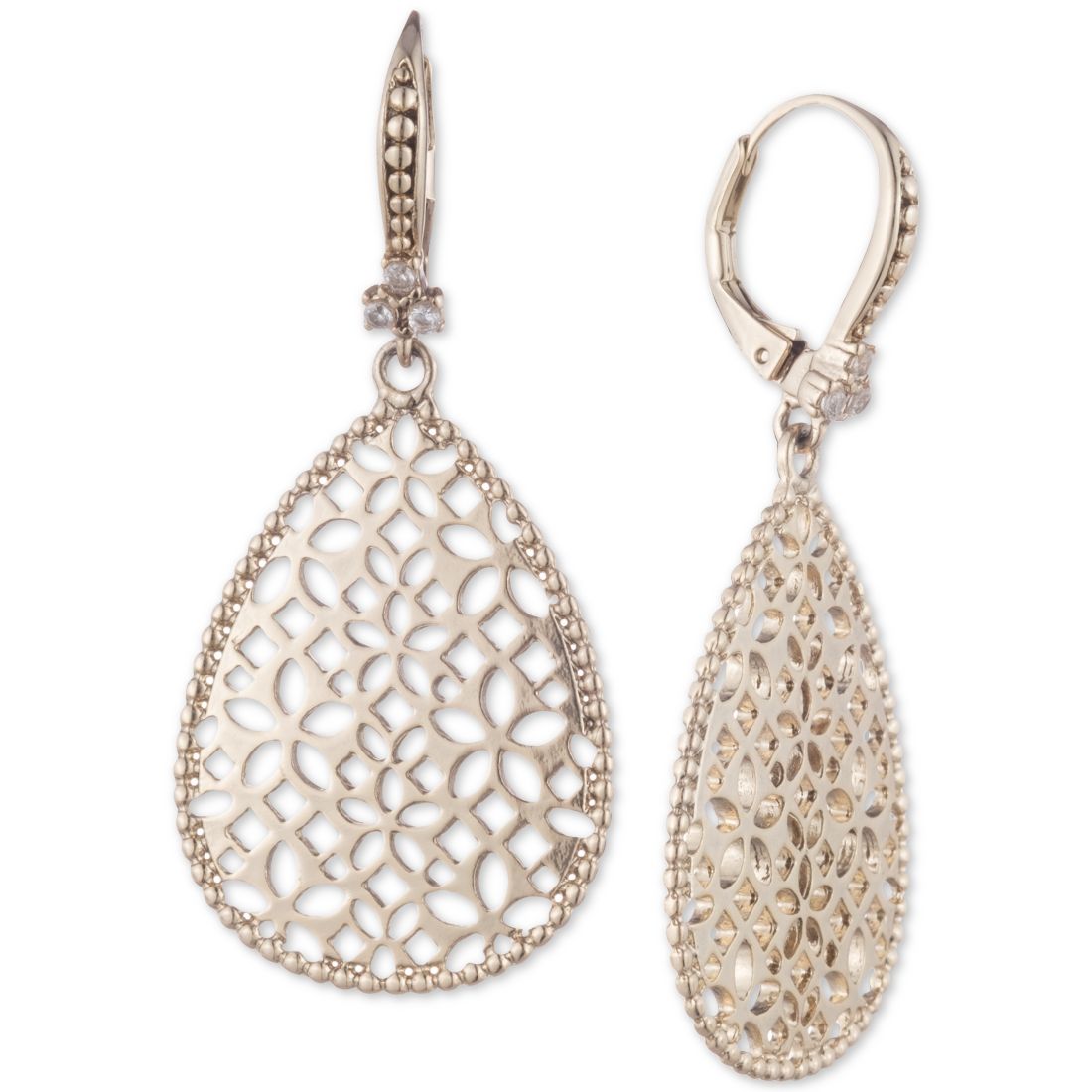 Marchesa Gold-Tone Filigree Drop Earrings
