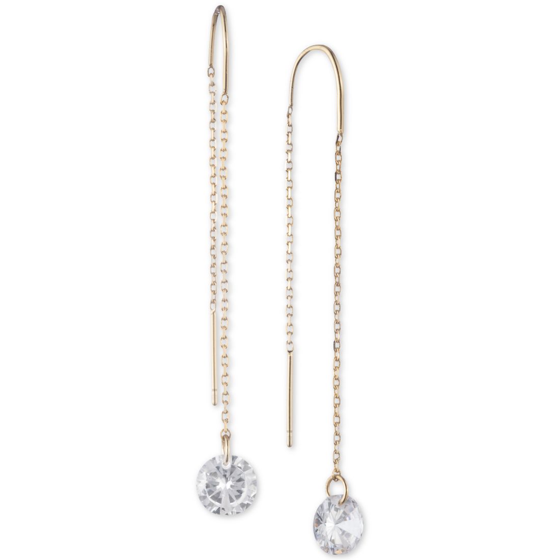 Dkny Gold-Tone Crystal Threader Earrings