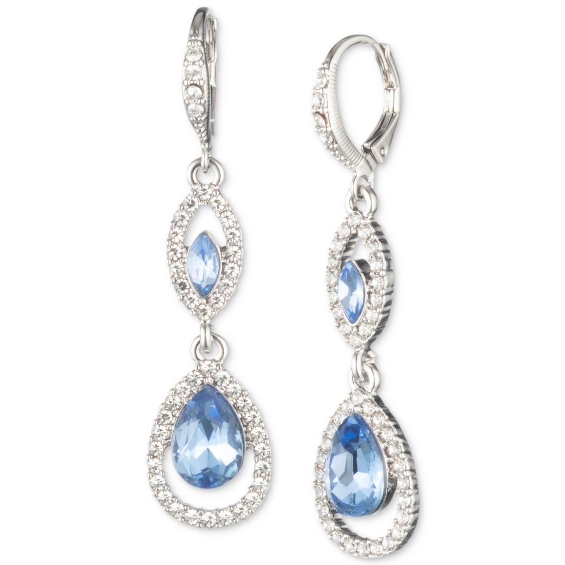 Givenchy Pave Crystal Orb Double Drop Earrings