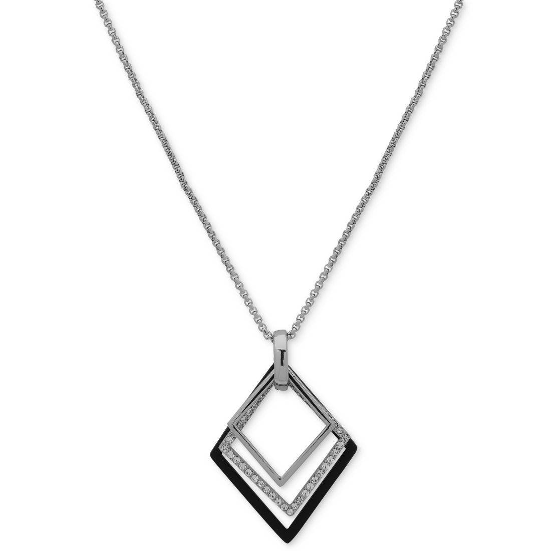 Karl Lagerfeld Paris Geometric Nested 36" Long Adjustable Pendant Necklace
