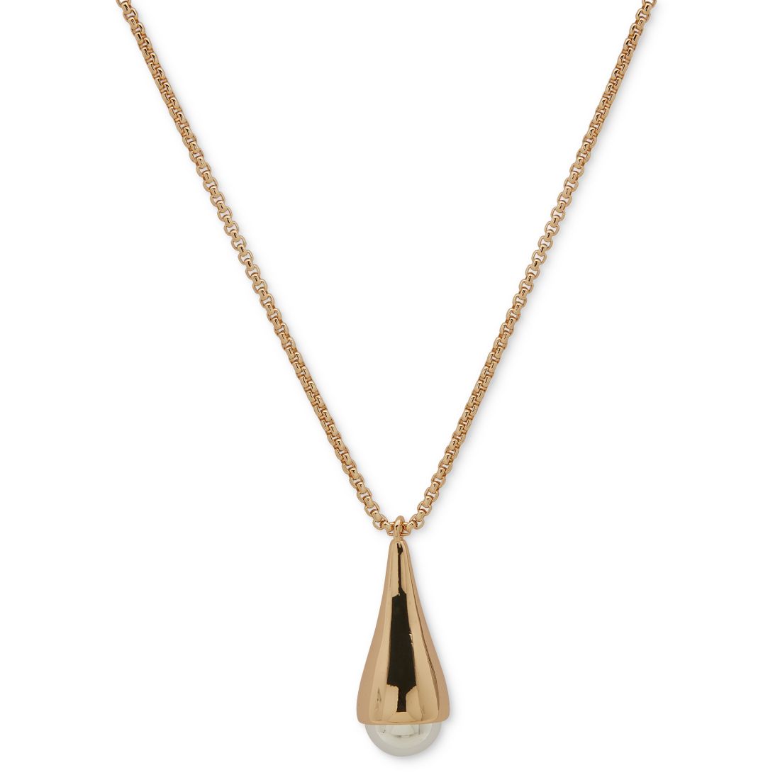 Dkny Two-Tone Bead 40" Adjustable Pendant Necklace