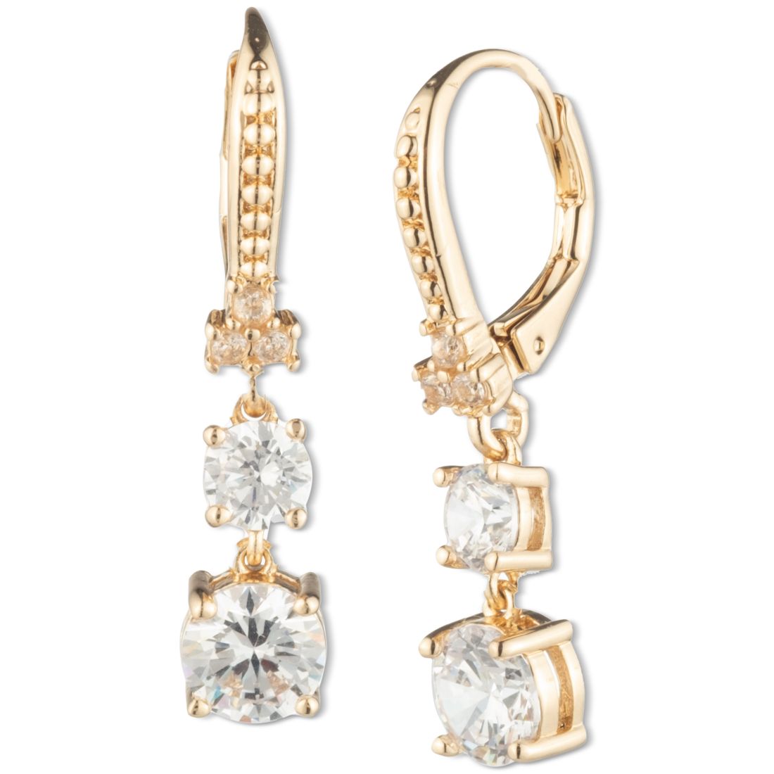 Marchesa Cubic Zirconia Double Drop Earrings