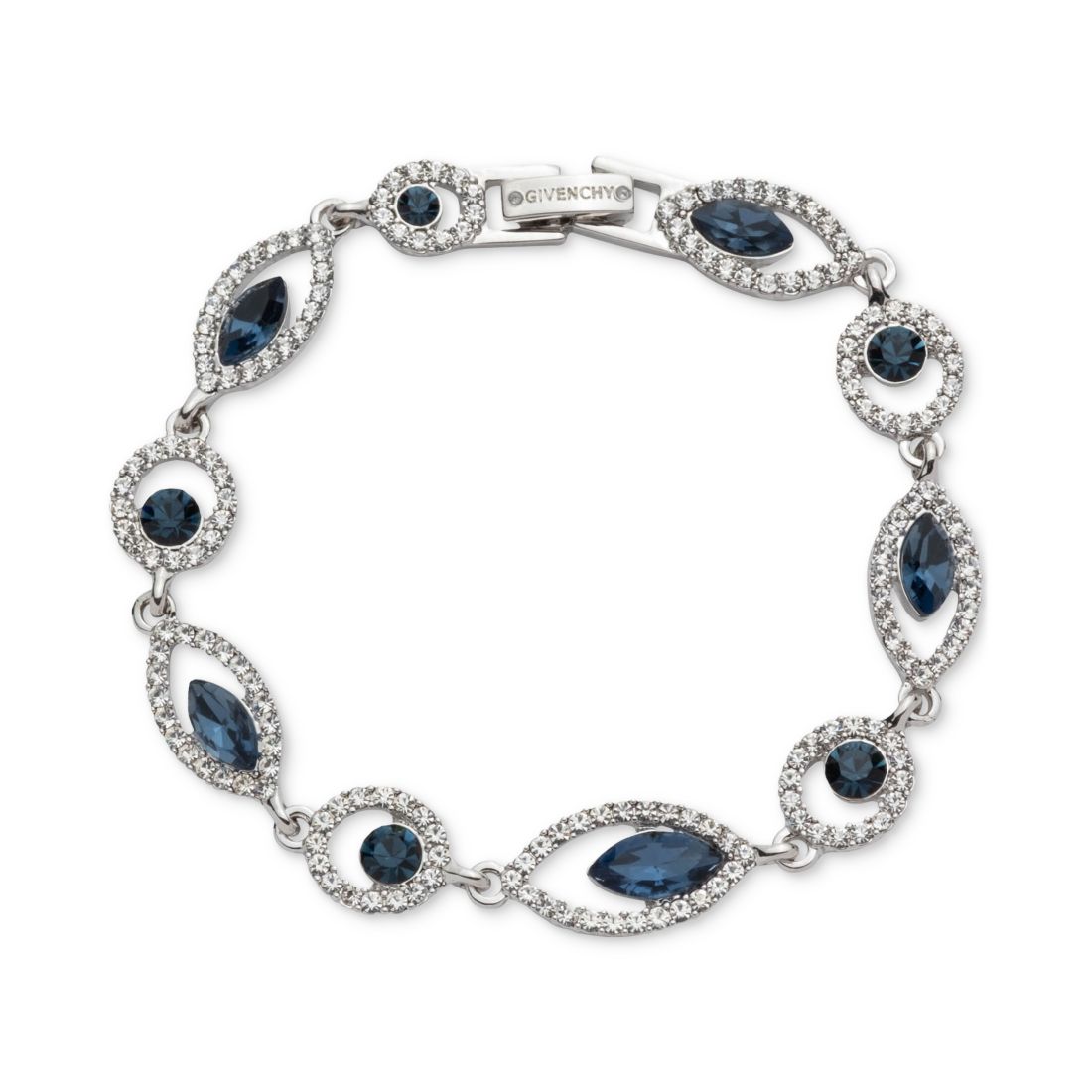 Givenchy Silver-Tone Pave & Color Crystal Flex Bracelet