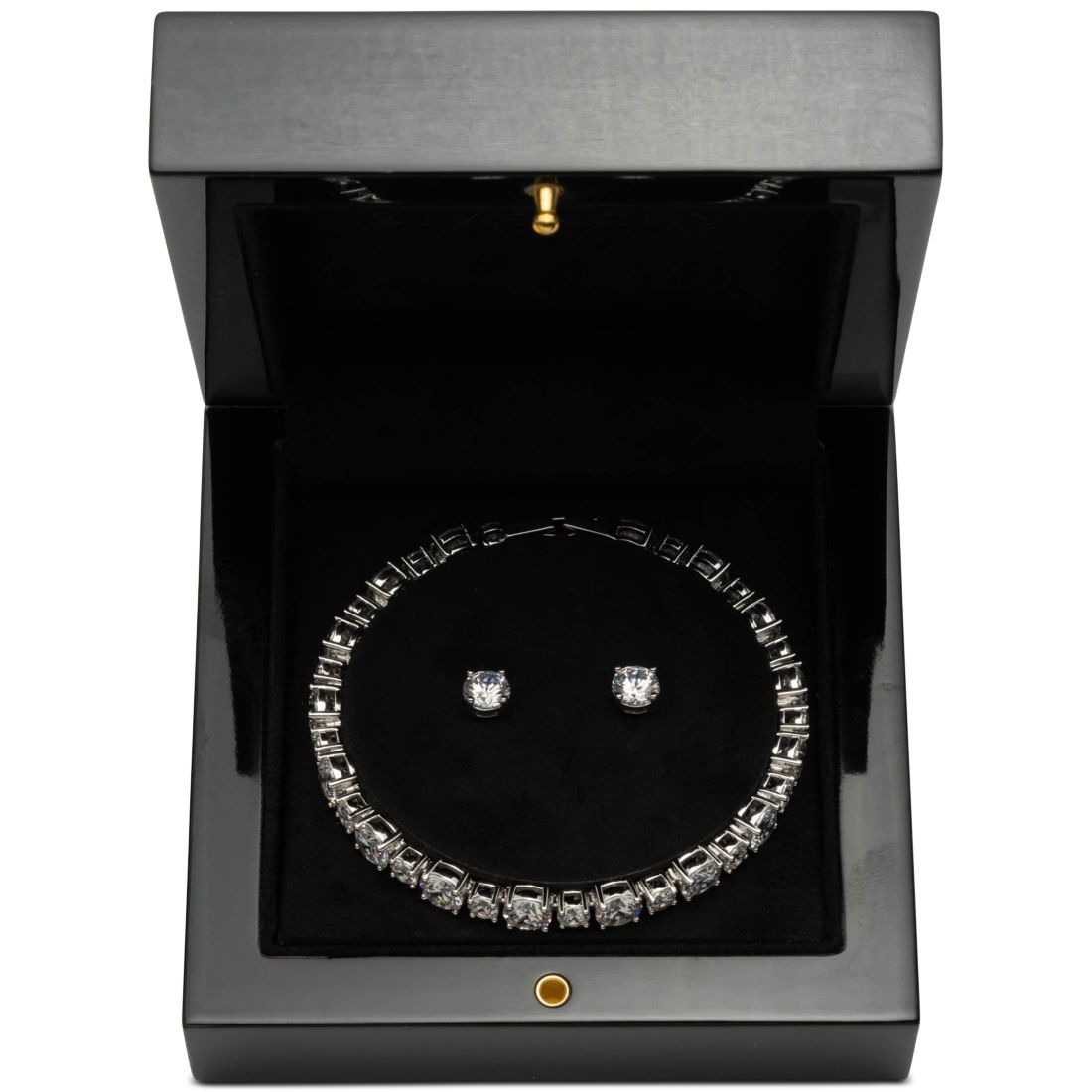Givenchy Cubic Zirconia Tennis Bracelet & Stud Earrings Set