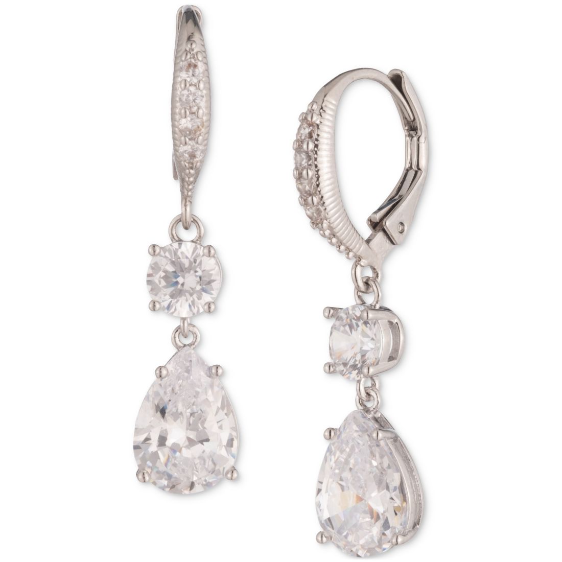 Givenchy Mixed Cubic Zirconia Double Drop Earrings
