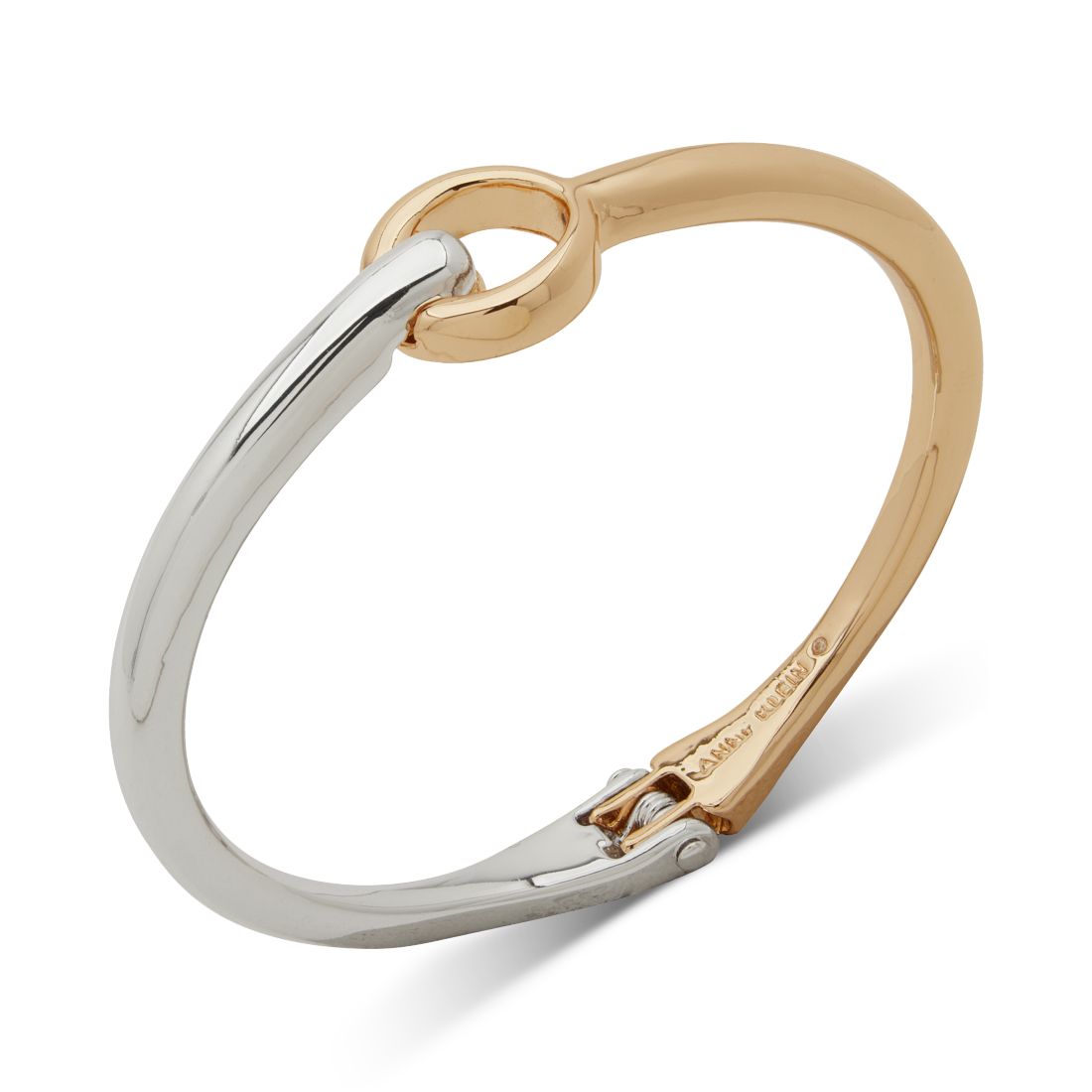 Anne Klein Two-Tone Open Hinged Bangle Bracelet