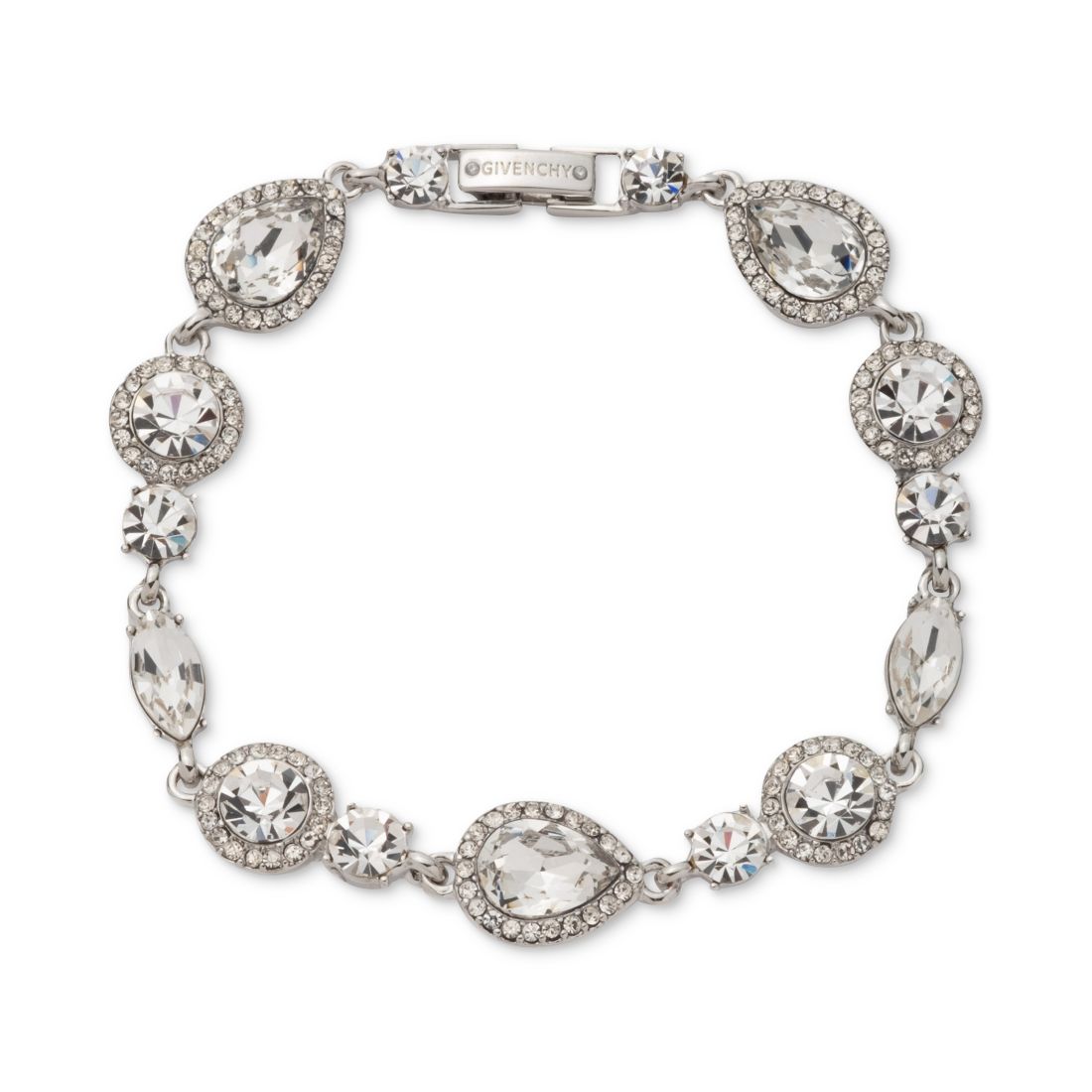 Givenchy Mixed Crystal Halo Statement Flex Bracelet