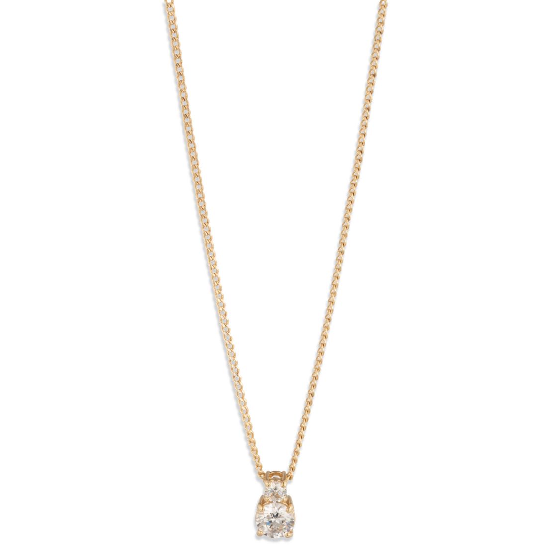 Givenchy Cubic Zirconia Gold-Tone Double Stone Pendant Necklace