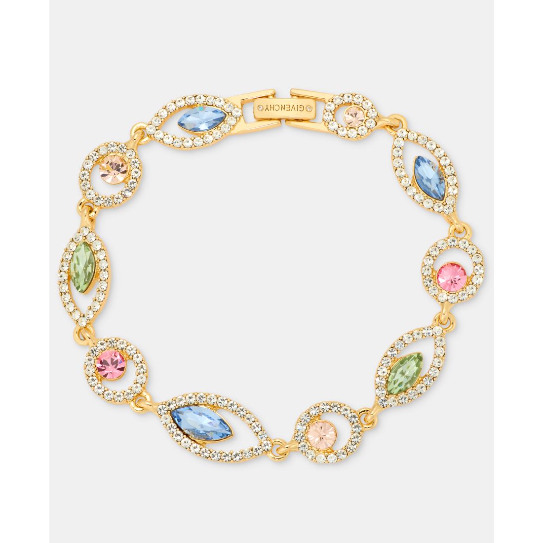 Givenchy Rhodium Glass Stone Silver-Tone Flex Bracelet