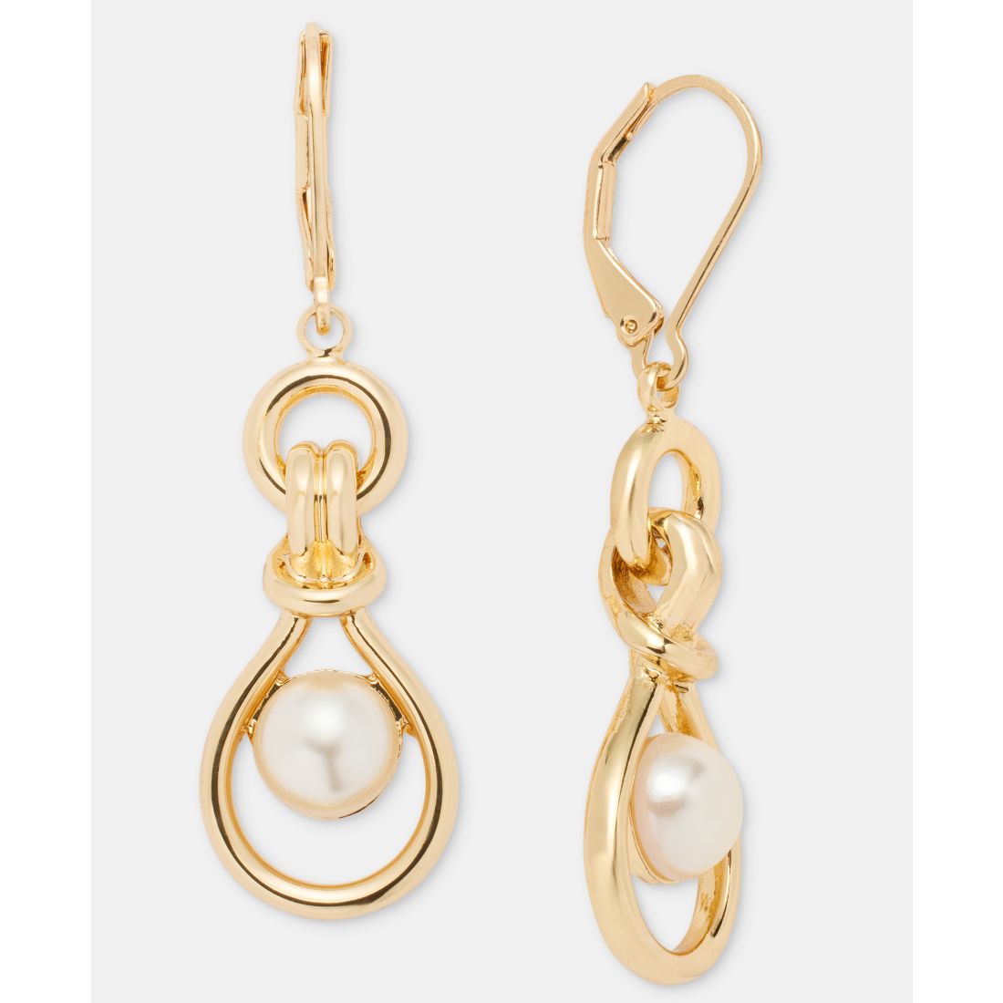 Anne Klein Imitation Pearl Linked Drop Earrings