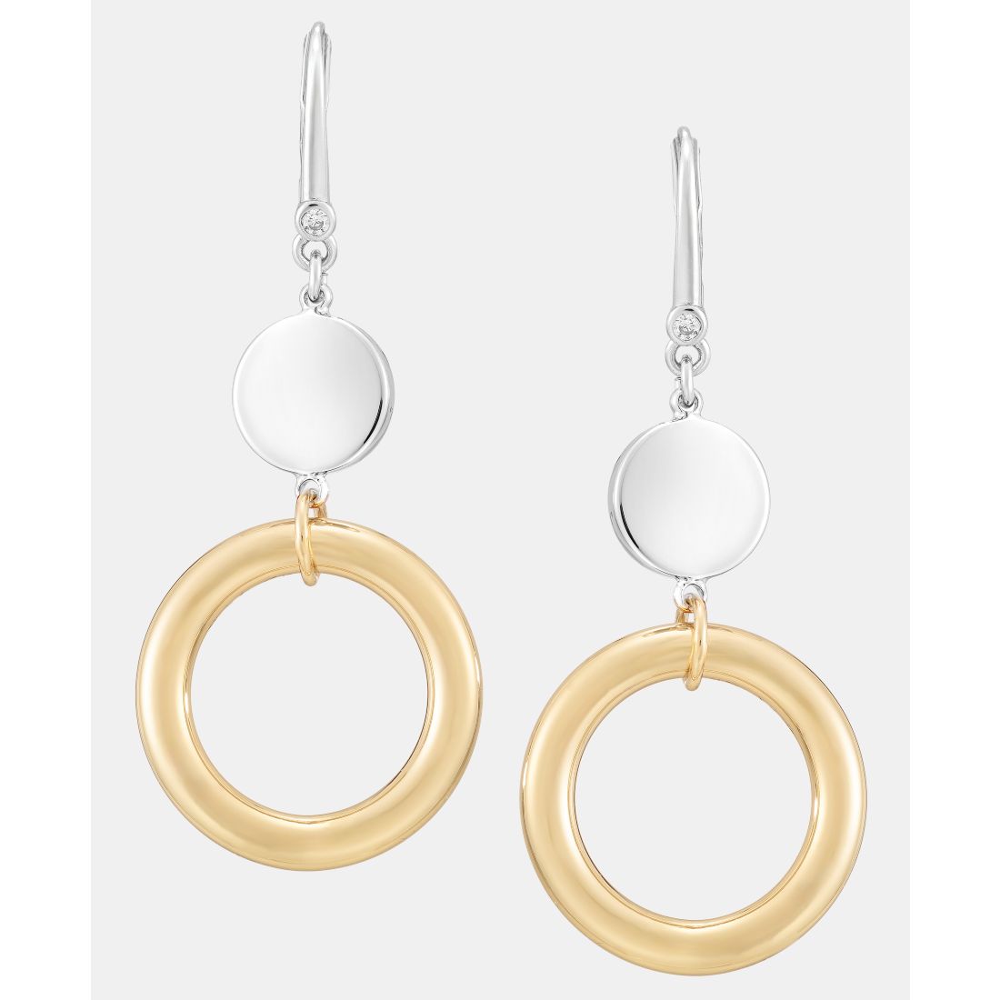 Dkny Disc & Ring Double Drop Earrings