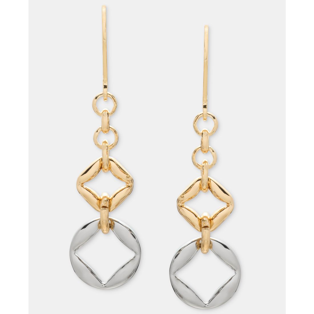 Karl Lagerfeld Paris Puffy Geometric Link Linear Drop Earrings