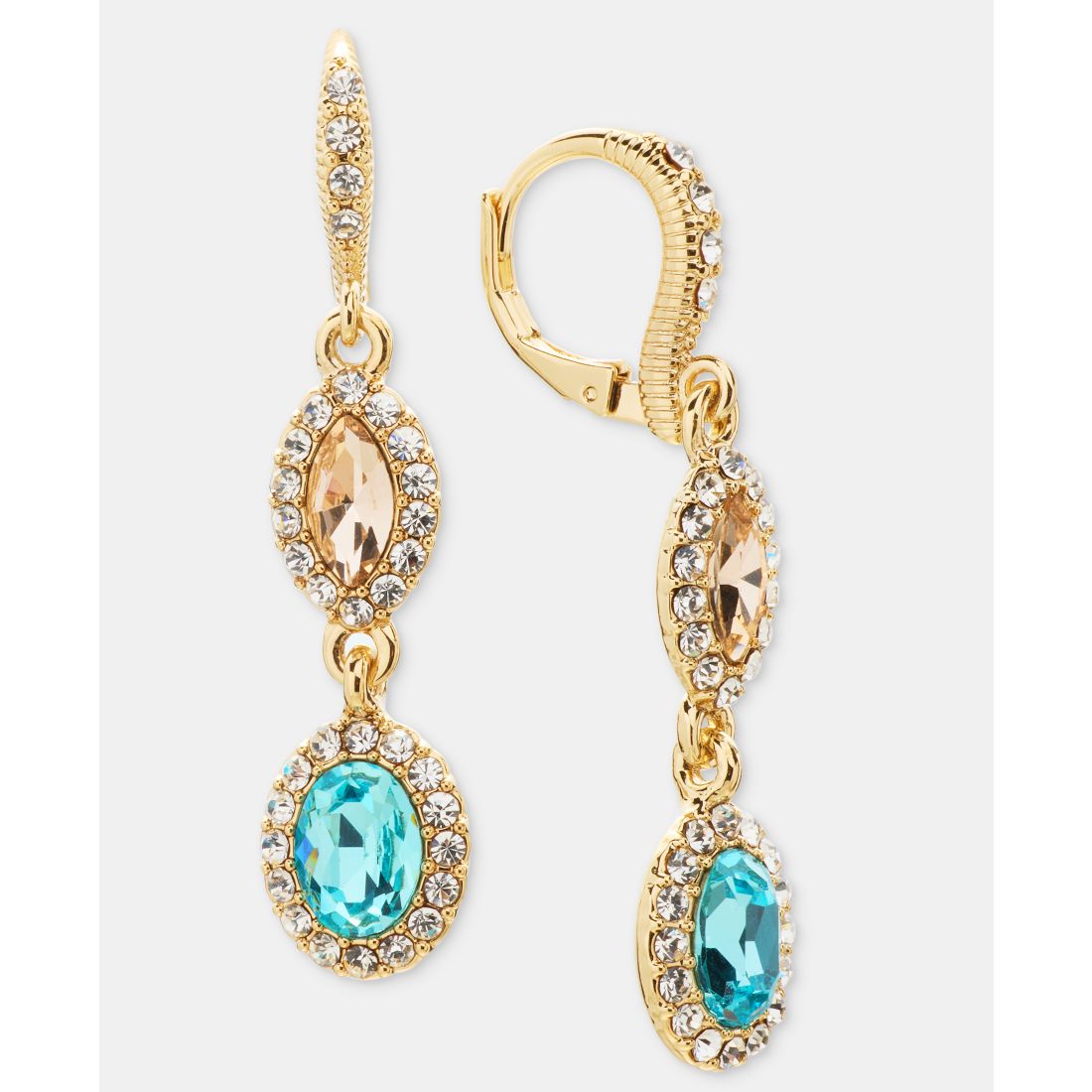 Givenchy Gold-Tone Stone Double Drop Earrings