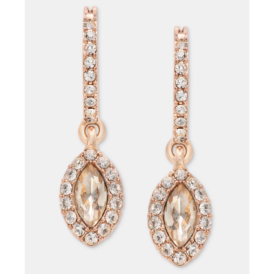 Givenchy Pave & Stone Charm Hoop Earrings