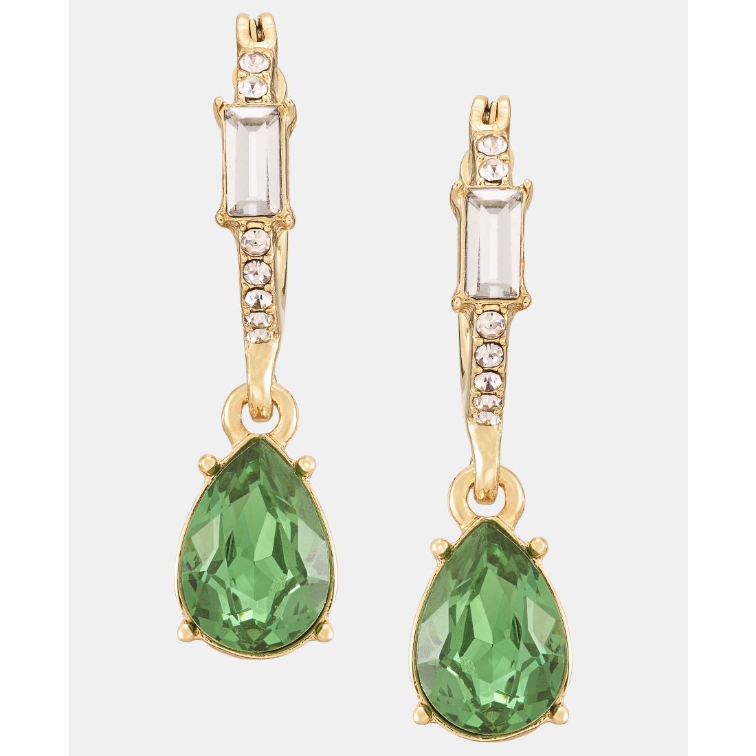 Givenchy Pear-Shape Crystal Charm Hoop Earrings