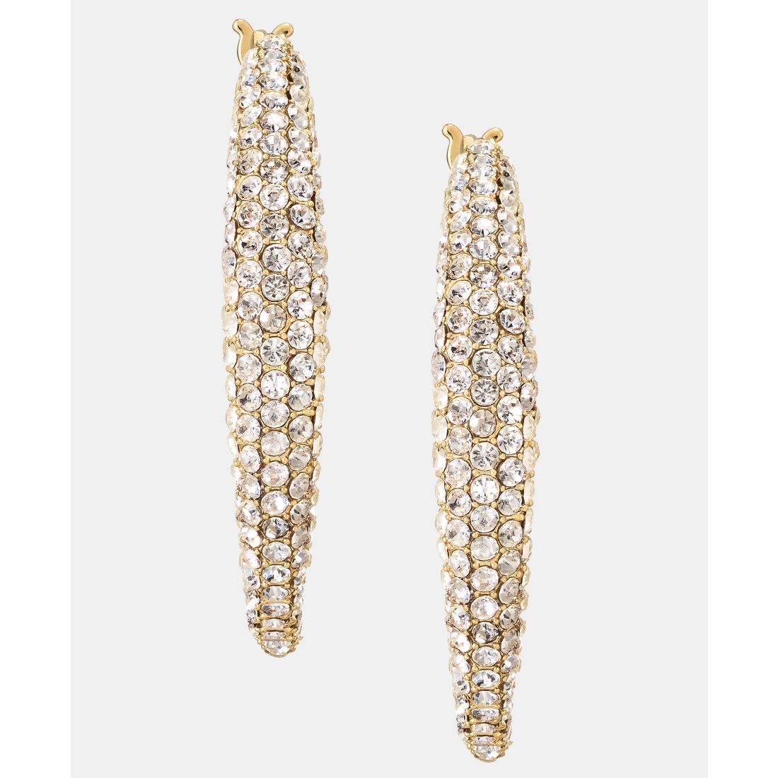 Givenchy Small Pave Hoop Earrings, 1"