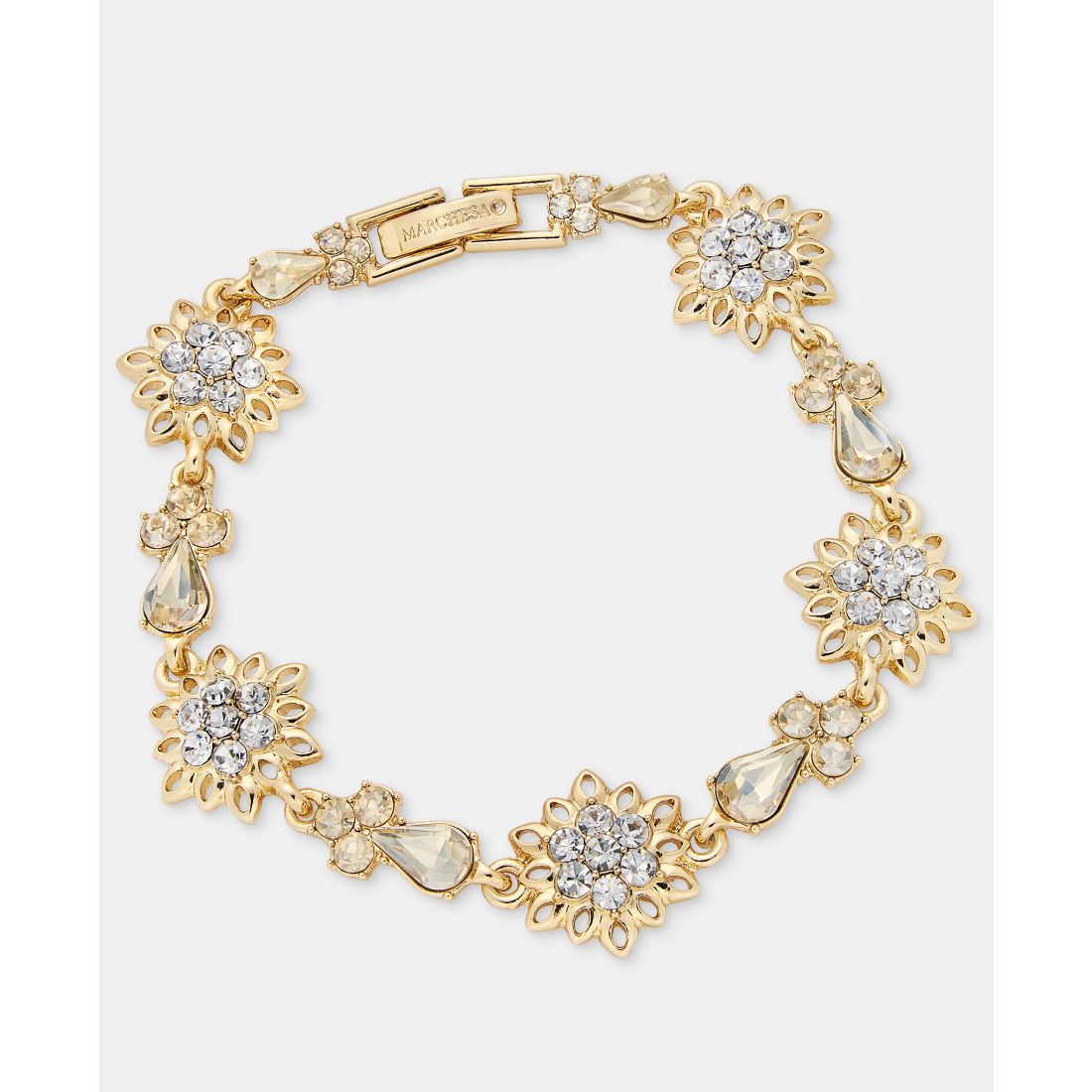 Marchesa Crystal Flower Statement Flex Bracelet