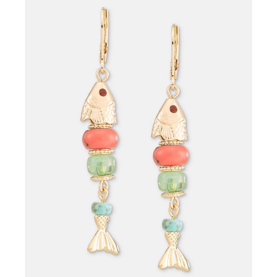 Lonna & Lilly Bead Fish Linear Drop Earrings