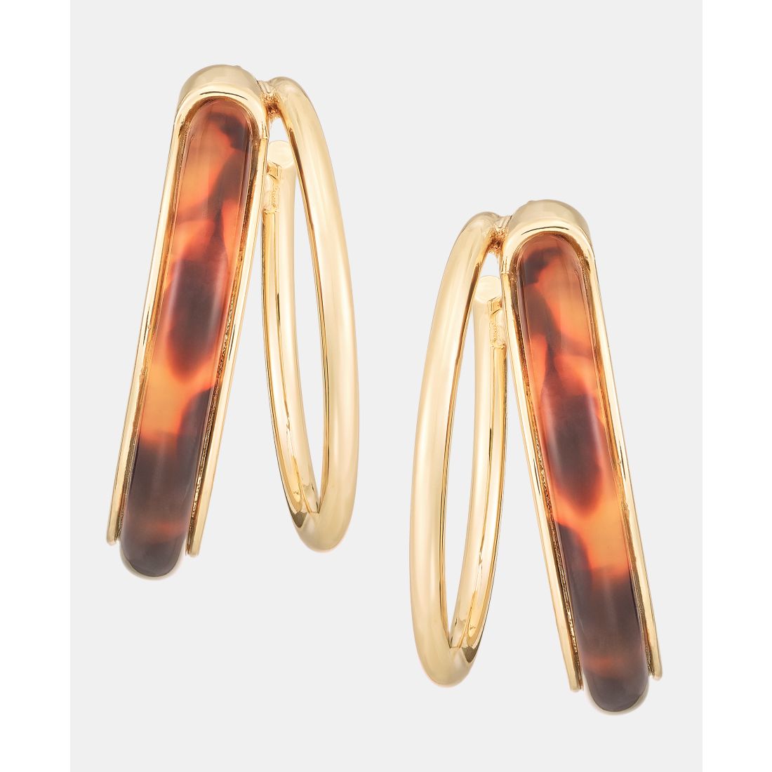 Lauren Ralph Lauren Medium Tortoise-Look Split-Hoop Earrings, 1.2"