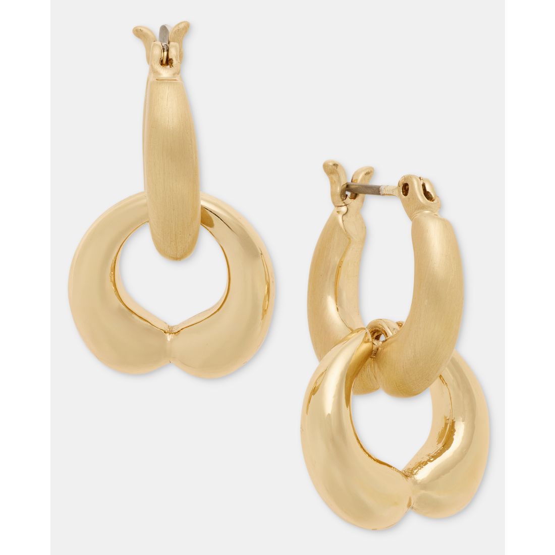 Anne Klein Puffy Linked Drop Earrings