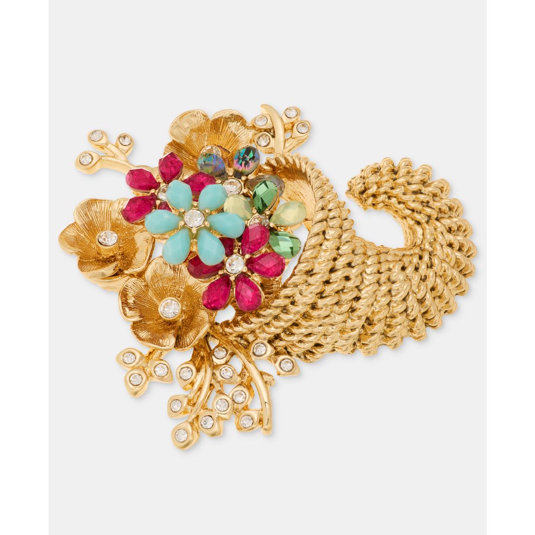 Anne Klein Stone Flower Cornucopia Pin