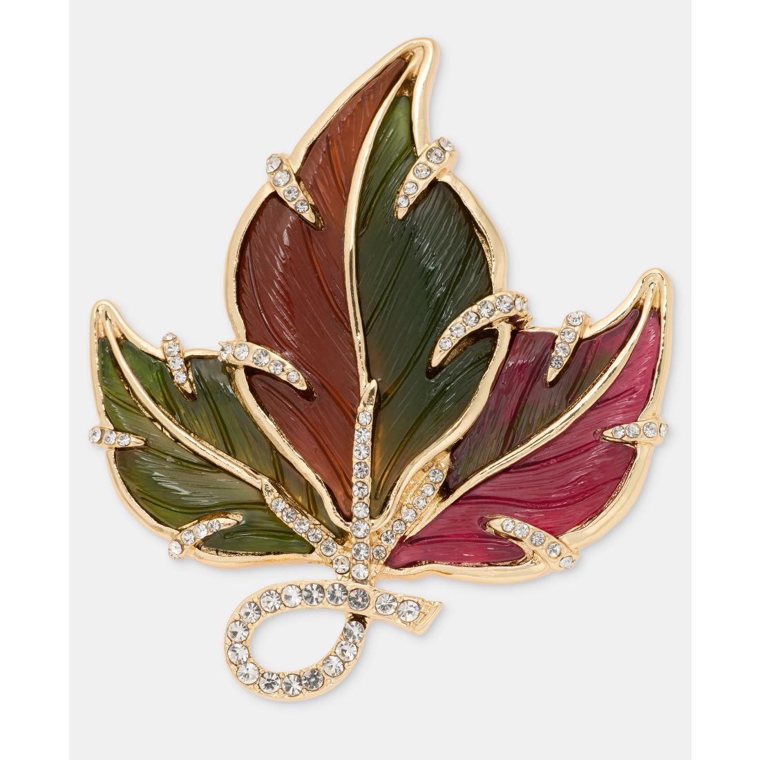 Anne Klein Pave Hanging Leaf Pin