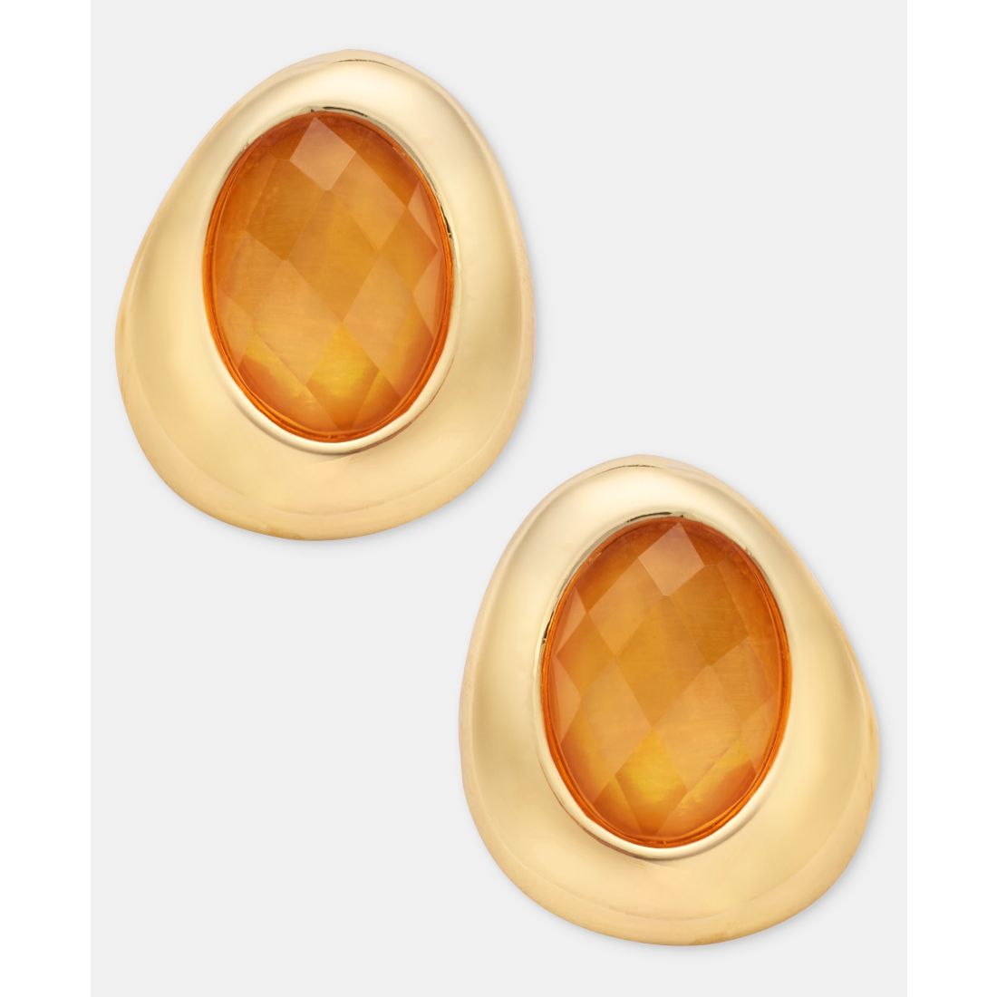 Anne Klein Stone Pebble Button Earrings