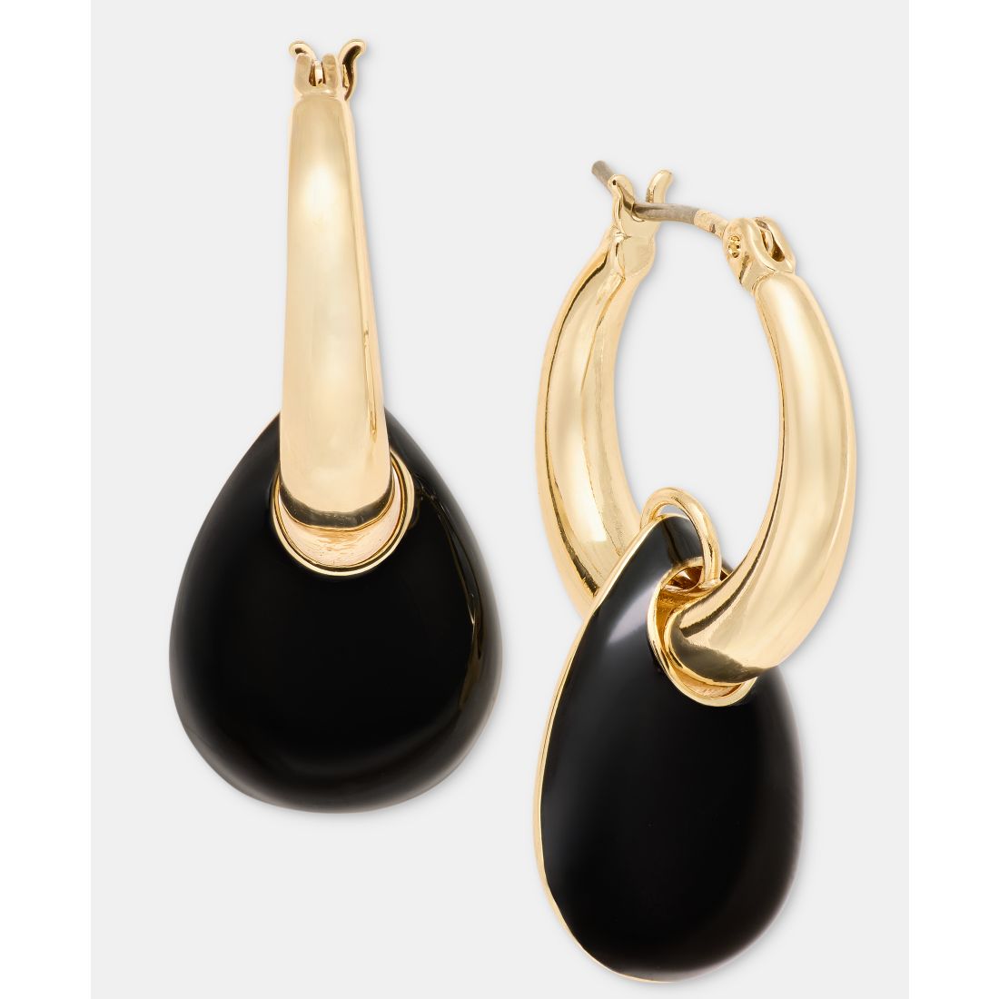 DKNY Puffy Charm Hoop Earrings