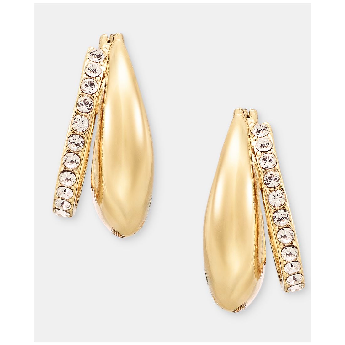 Dkny Pave Puffy Split-Hoop Earrings