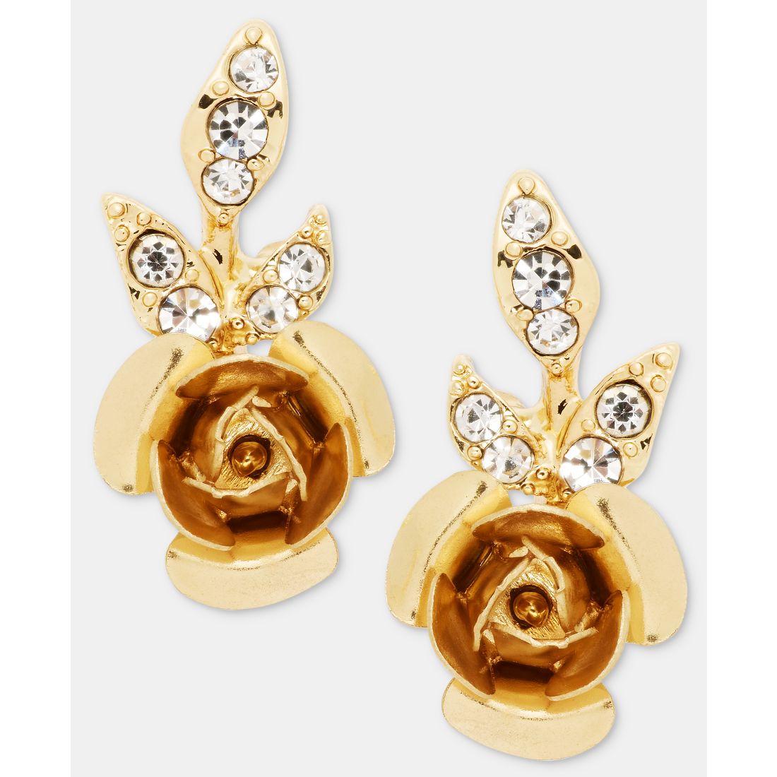 Lonna & Lilly Pave Flower Stud Earrings