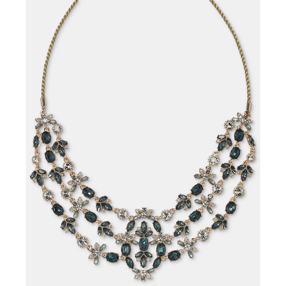 Marchesa Stone Layered Statement Necklace, 16"