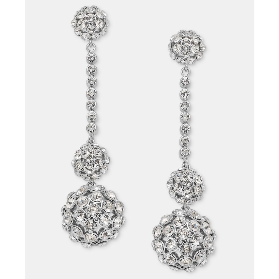 Givenchy Pave Cluster Linear Drop Earrings