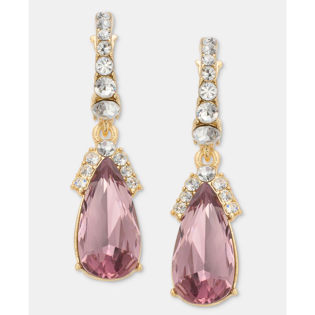 Givenchy Crystal Pear-Shape Charm Hoop Earrings