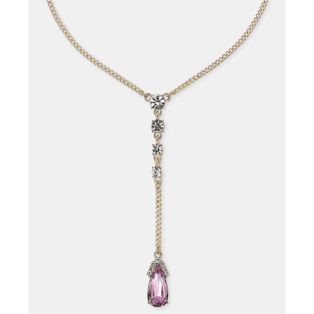 Givenchy Crystal Pear-Shape Lariat Necklace, 16" + 3" extender