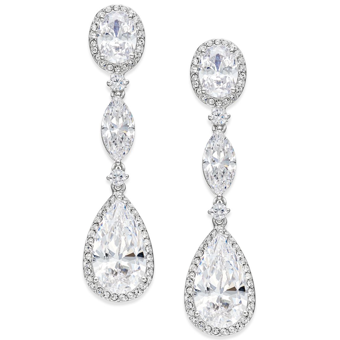 Eliot Danori Oval Crystal Drop Earrings, Created for Macy's