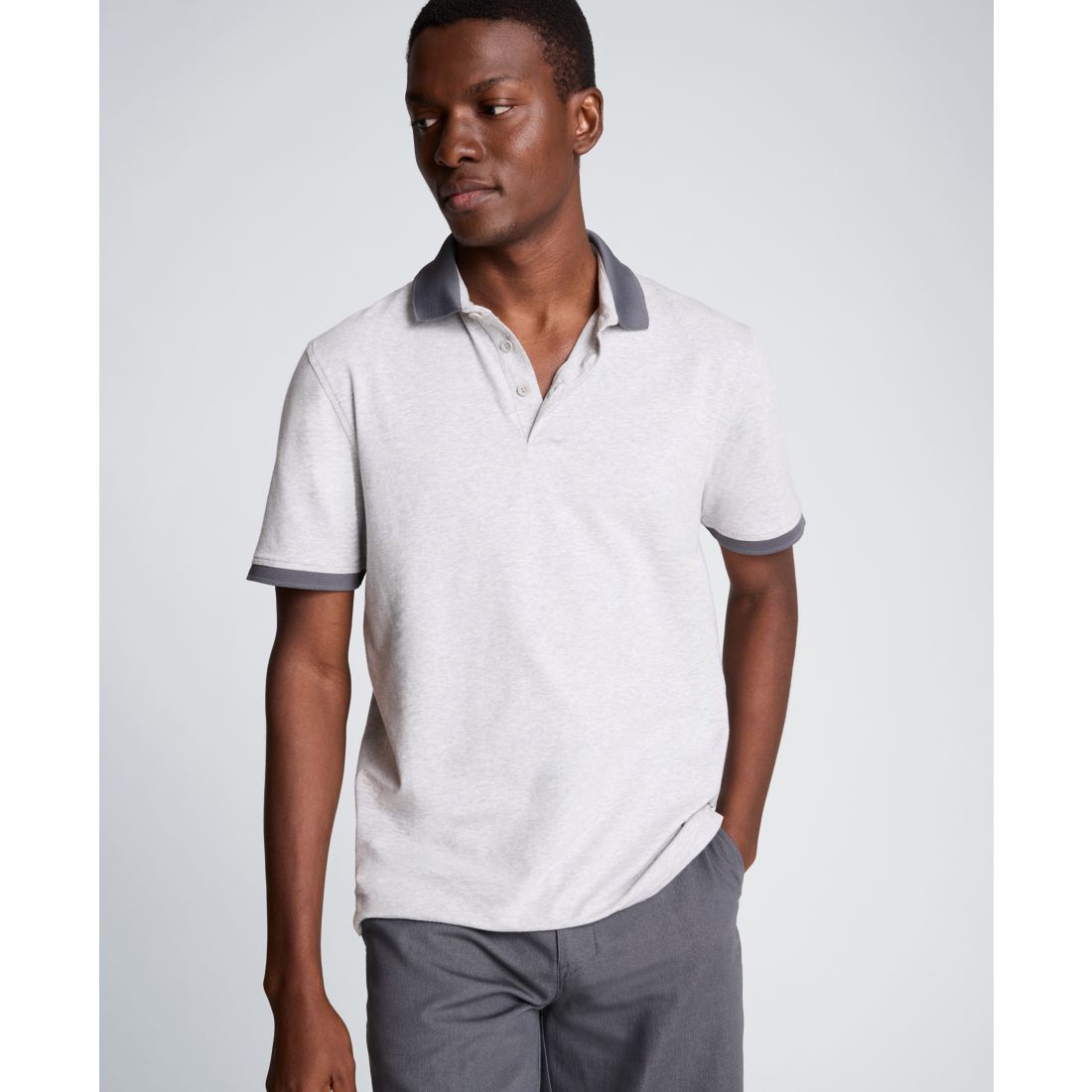 Kenneth Cole Men's Solid Button Placket Polo Shirt