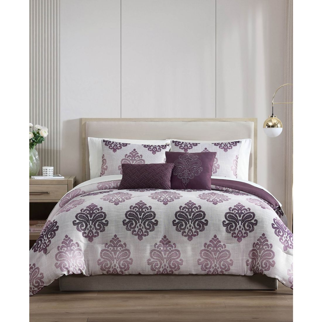 Macy's Hallmart Collectibles Morado Damask 9-Pc. Comforter Set, King