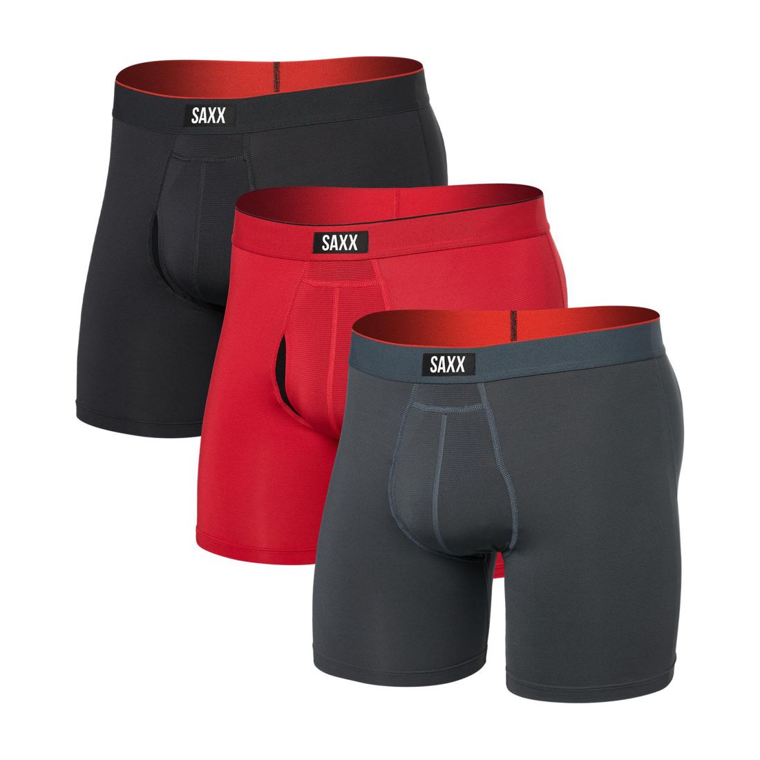 Saxx Men's Multi-Sport 3-Pk. Solid Mesh Boxer Briefs