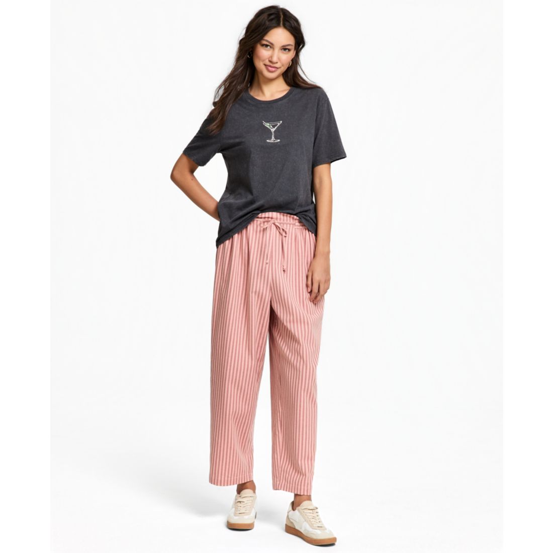 And Now This Women's Striped Drawstring Pull-On Pants, Macy's Exclusive