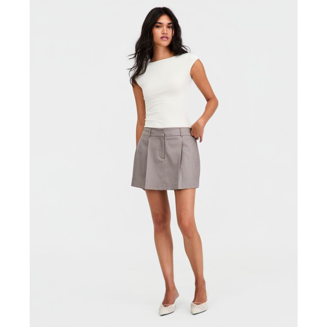 Bar Iii Women's Pleated Suiting Mini Skort, Macy's Exclusive
