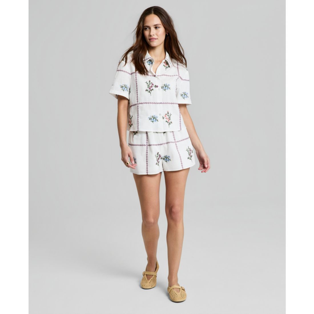 And Now This Women's Cotton Patchwork Shorts, Macy's Exclusive