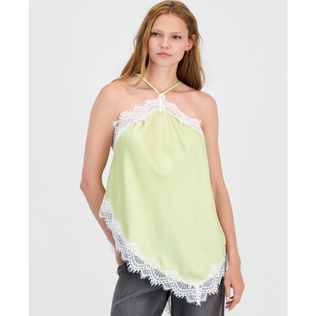 Bar Iii Women's Asymmetrical Satin Top, Macy's Exclusive