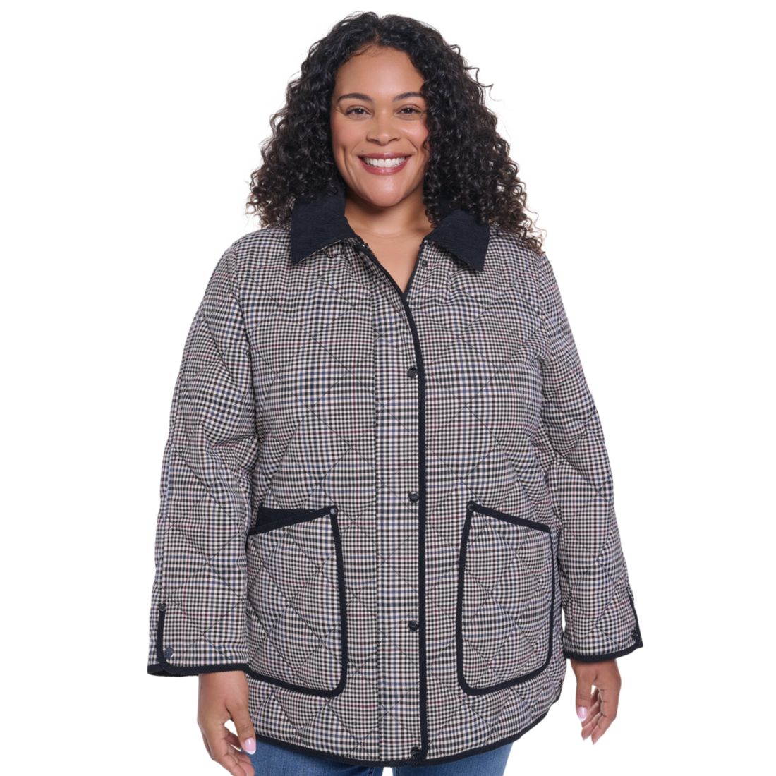 DKNY Plus Size Corduroy Collar Coat
