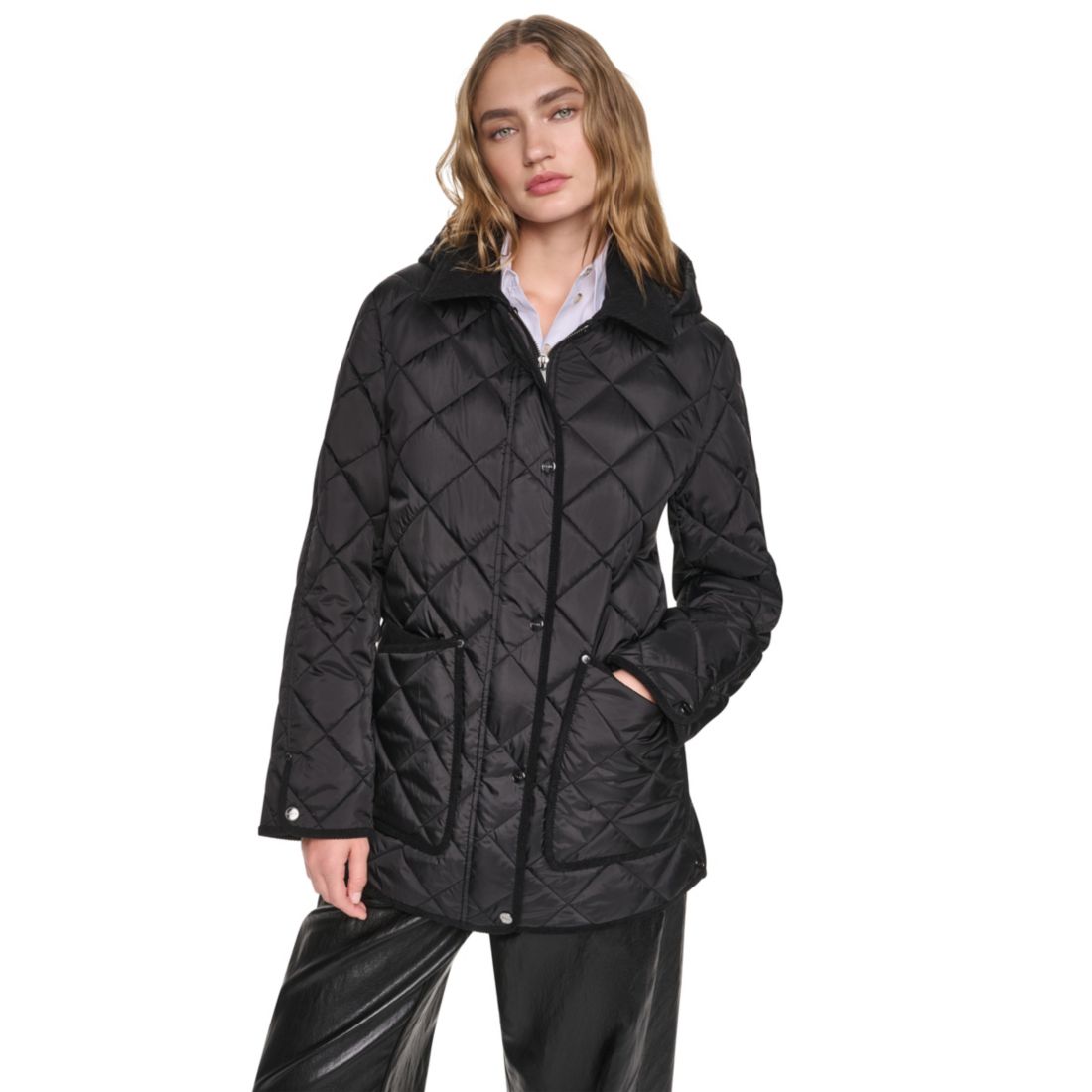 Dkny Women's Quilted Barn Coat