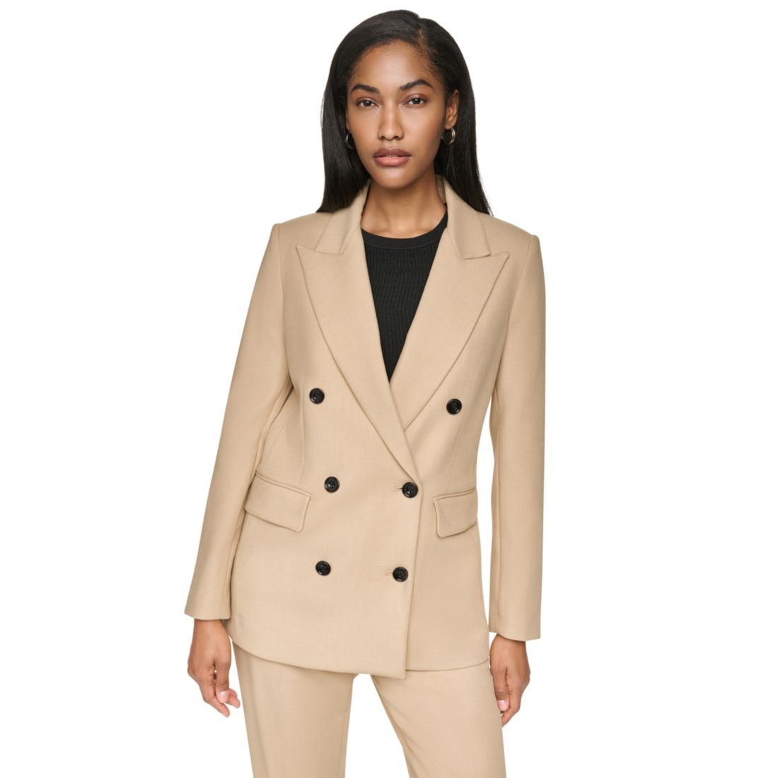 Dkny Women's Long-Sleeve Notch Collar Button-Front Blazer