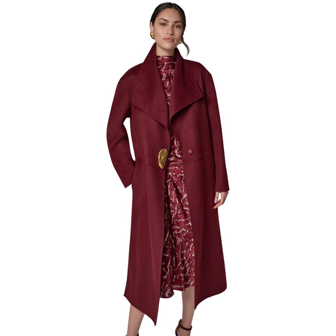 Donna Karan New York Women's Wool-Blend Oversized Coat